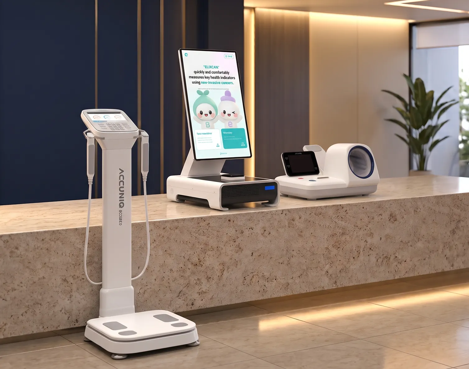 Concept presentation of the existing Elixcan device with a studio setting and lighting
