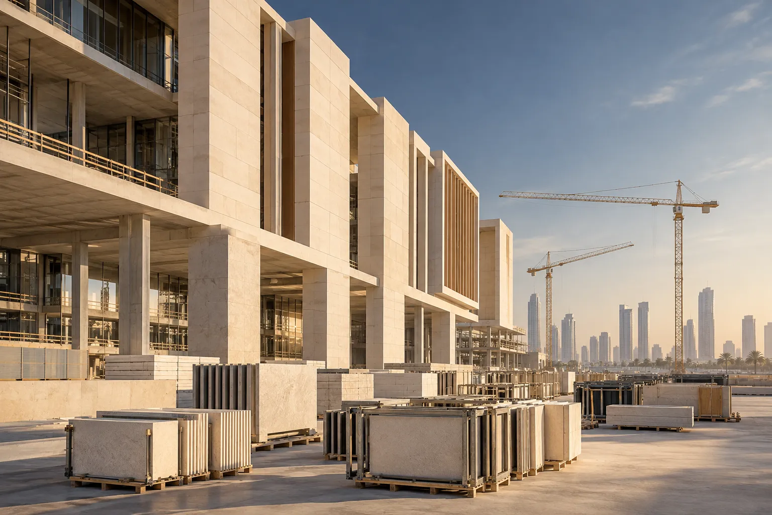 Concept image of construction materials and project preparation